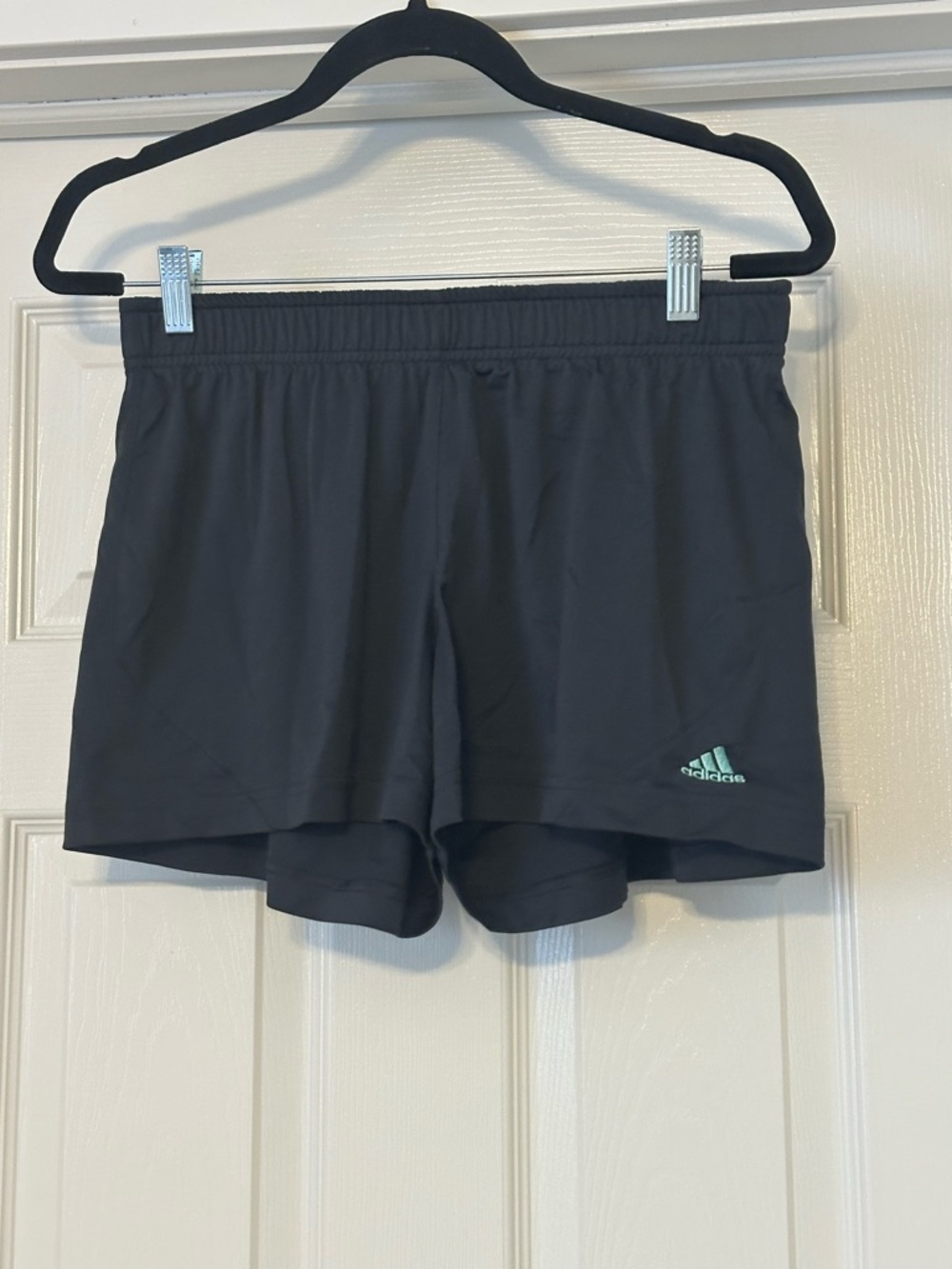 adidas Black Shorts with Mint Striped Waistband